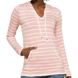 Market & Spruce Women’s Malala Split Neck French Terry Hoodie Womans SZ Medium
